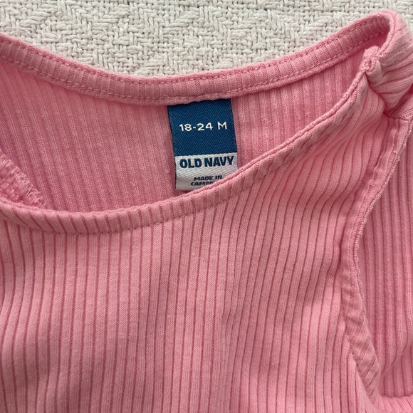 Old Navy Pink Ribbed Matching Sleeveless Set with Ruffled Back - Picture 4 of 6